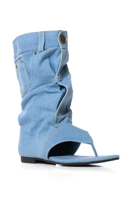 MATIE DENIM GLADIATOR SANDAL BY CAPE ROBBIN