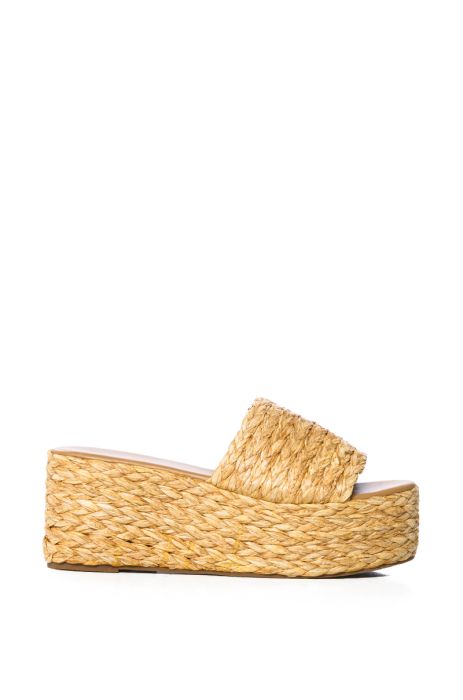 MISS YOU WOVEN FLAT SANDAL IN BEIGE