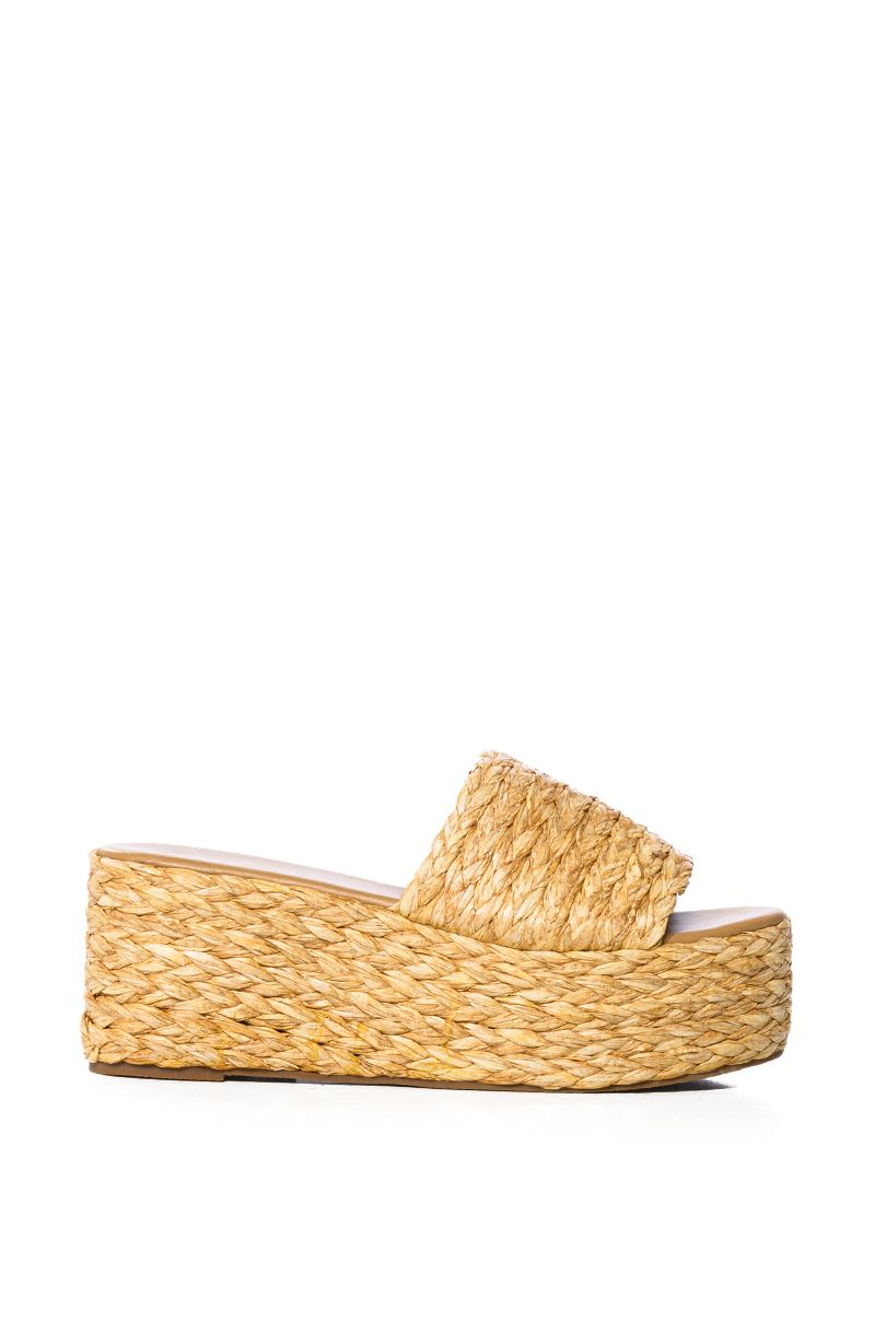 MISS YOU WOVEN FLAT SANDAL IN BEIGE