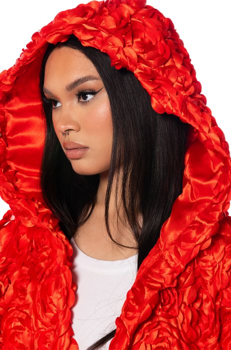 MUSIC TO ME FLORAL KIMONO DUSTER in RED