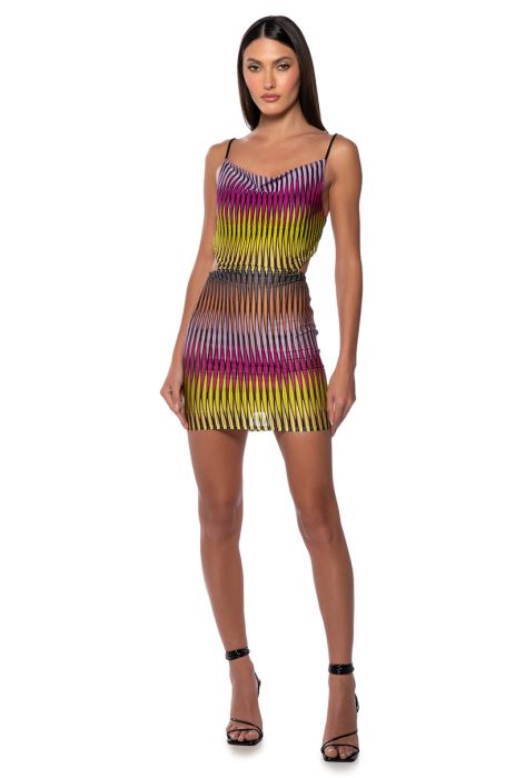 NEXT TIME FITTED MINI DRESS IN PINK MULTI
