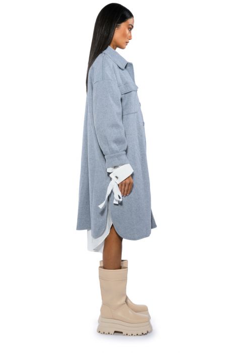 NO EFFORT EVERYDAY LONG SHACKET in light blue