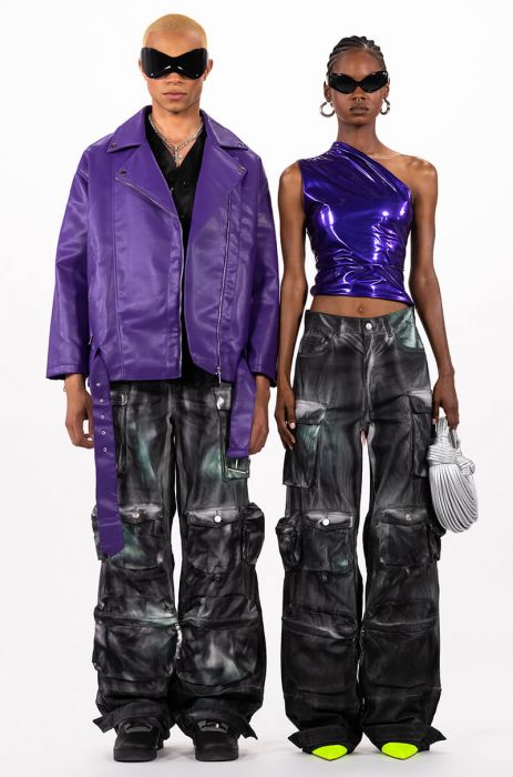 OVERSIZED SATURATED PURPLE MOTO JACKET in PURPLE