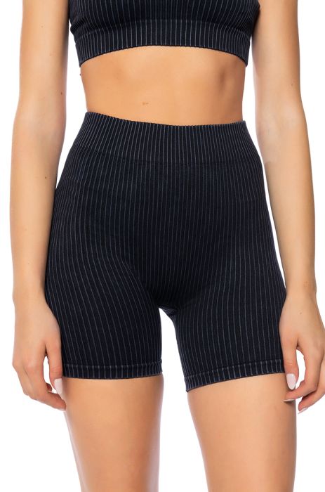 PAXTON LANEY HI RISE BIKER SHORT IN BLACK