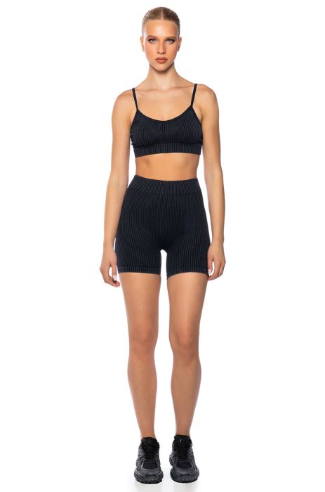 PAXTON LANEY HI RISE BIKER SHORT IN BLACK