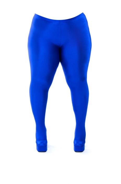 PLUS AZALEA WANG STAR STRETCH CHUNKY HEEL PANT BOOT IN BLUE