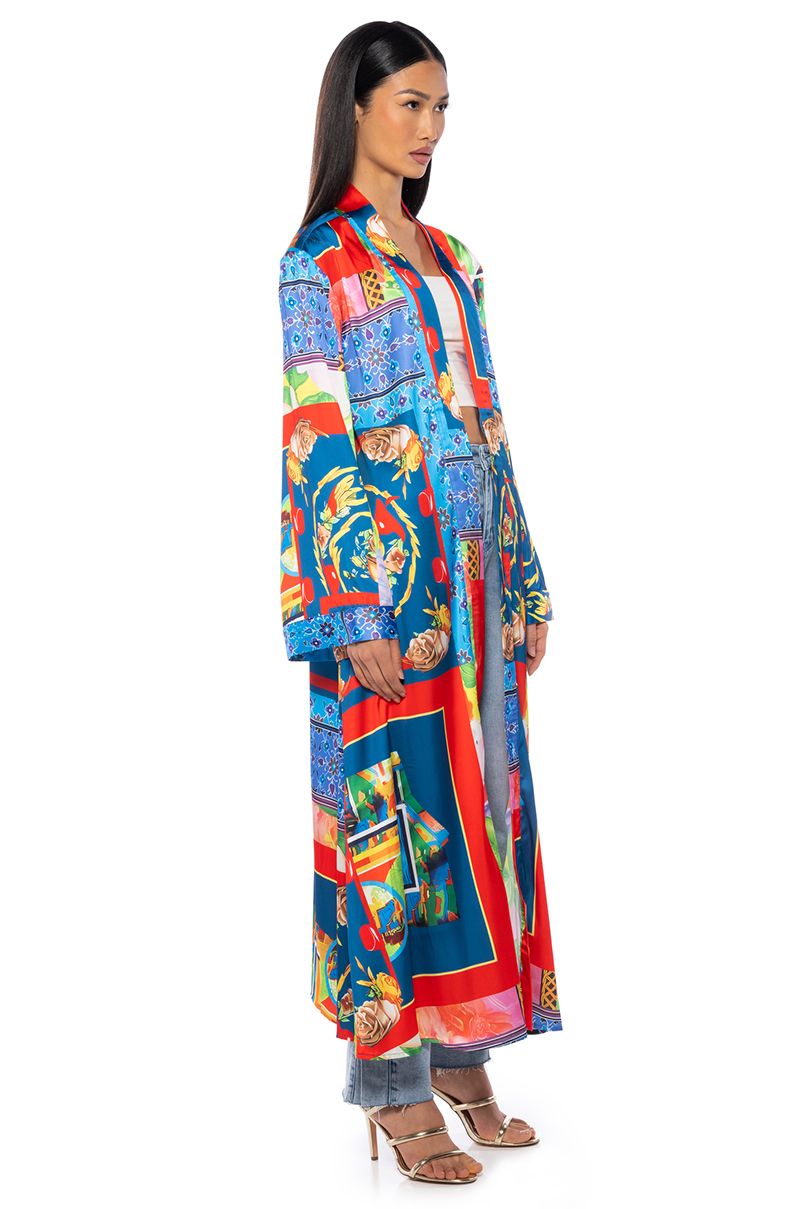 POSTCARD FROM PARIS DUSTER in multi