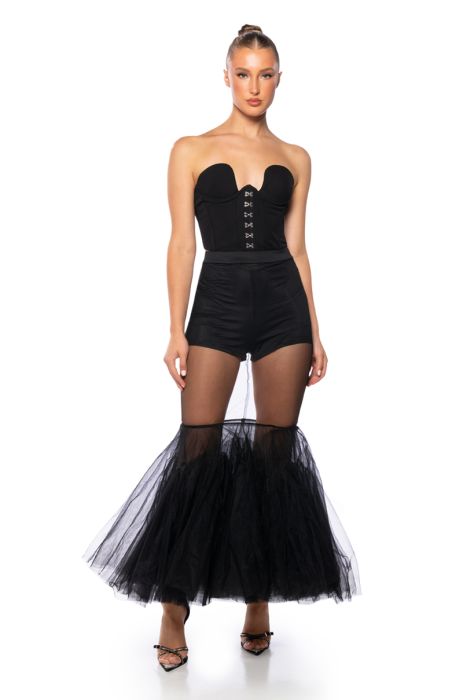 PRINCESS VIBES TULLE MAXI SKIRT IN BLACK