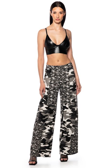 ROGER THAT CAMO WIDE LEG JEAN IN CAMO