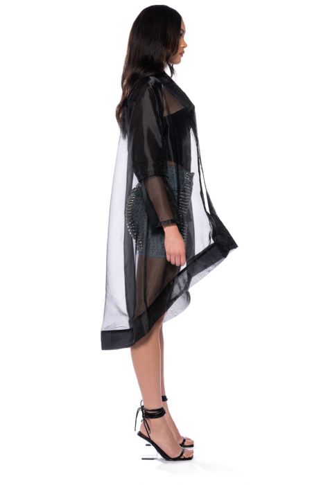 SAMURAI SHAPED DUSTER in black