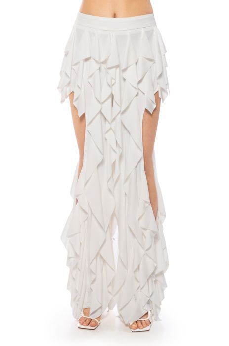 SERENITY RUFFLED PANT IN WHITE