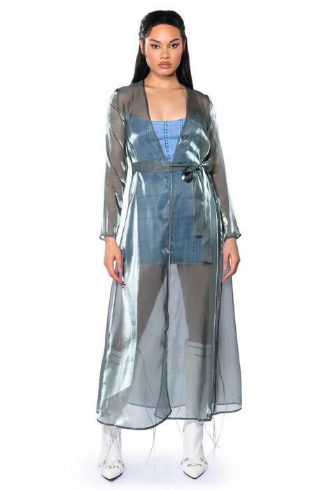 SHEER MAGIC DUSTER in GREEN