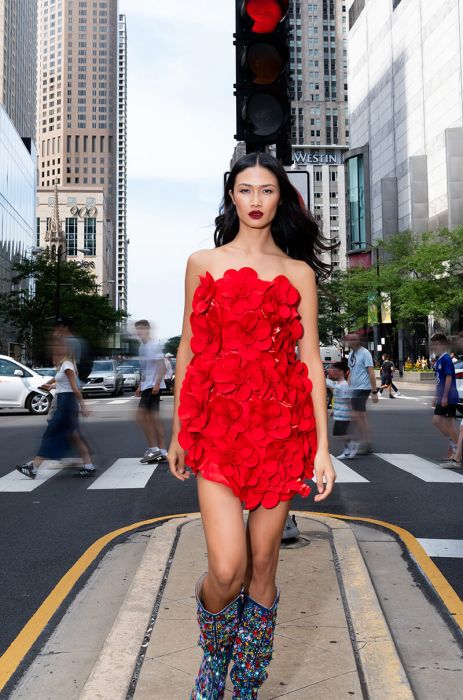 SHES A MASTERPIECE FLORAL MINI DRESS IN RED
