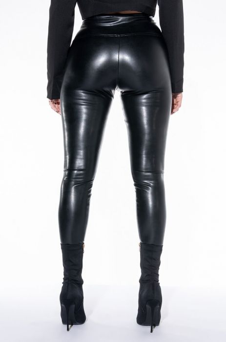 SLIM THICC FAUX LEATHER LEGGINGS WITH 4 WAY STRETCH