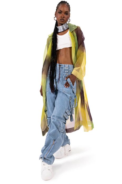 SUMMER SOLSTICE CHIFFON TRENCH in multi