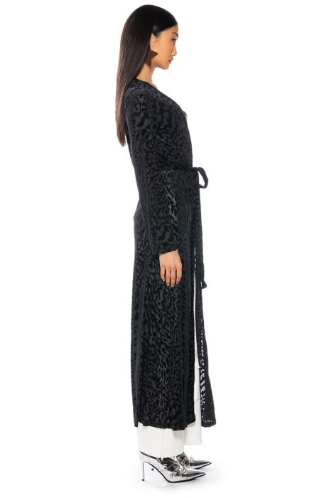 UTMOST GLAMOUR FLOCKING DUSTER IN BLACK