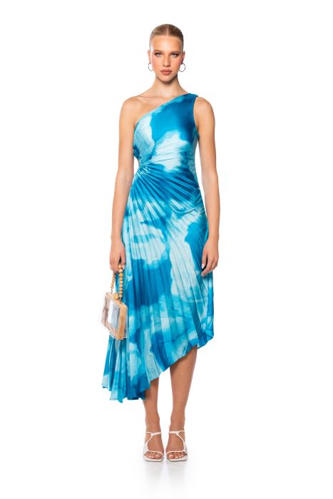 VICTORIA ONE SHOULDER MAXI DRESS IN BLUE