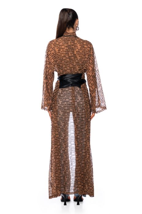 WORD OF MOUTH SHEER DUSTER in light brown
